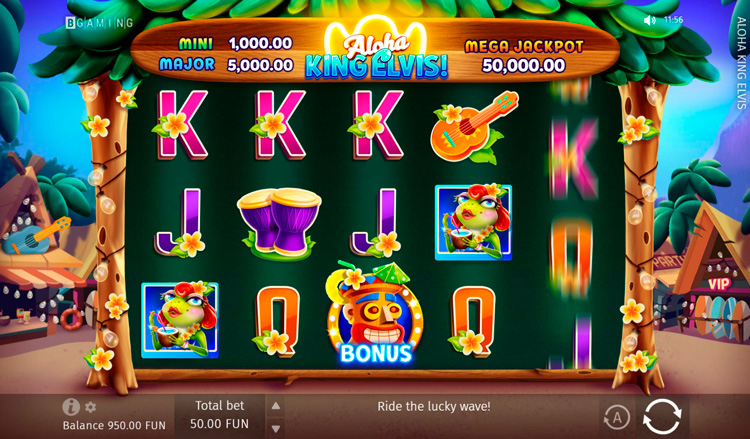 Aloha King Elvis slot machine gameplay